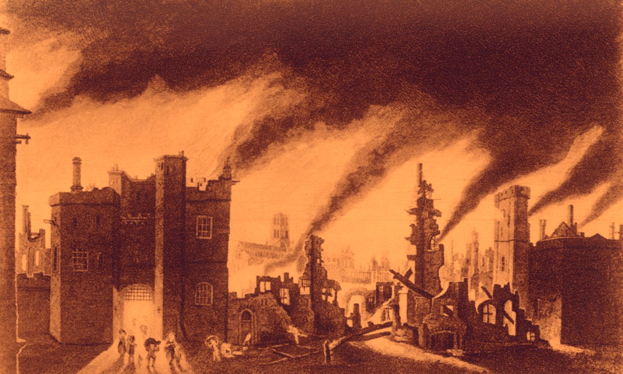 Den store brannen i London av John Seymour Lucas