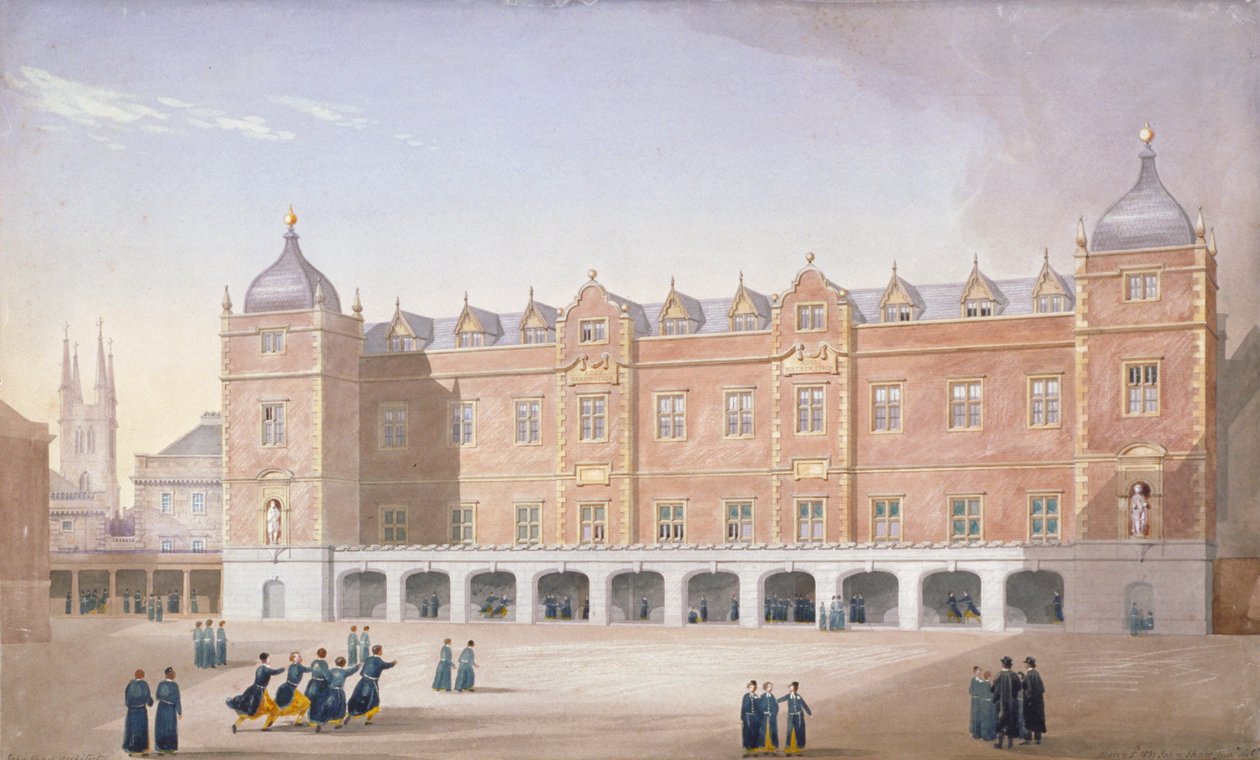 Christ's Hospital School, Newgate Street, City of London, 1831 av John Shaw