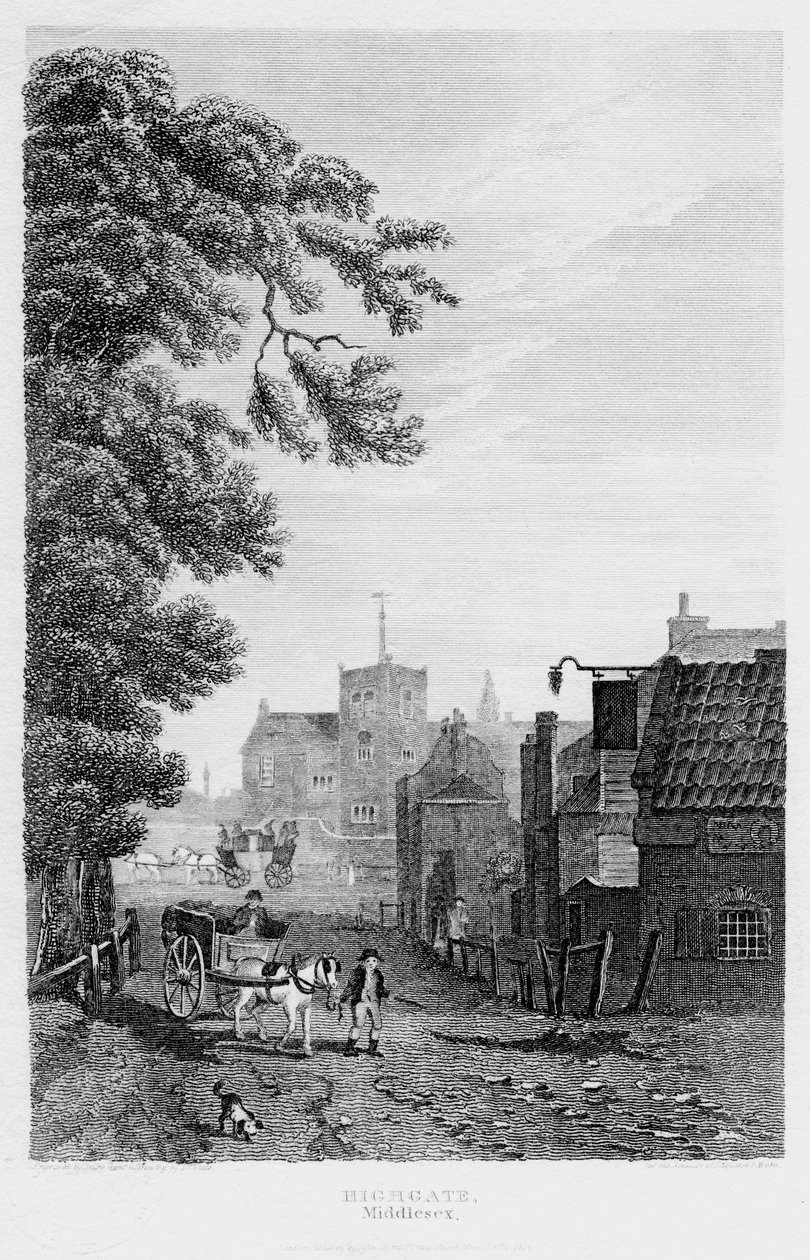 Highgate, London, 1814. av John Shury