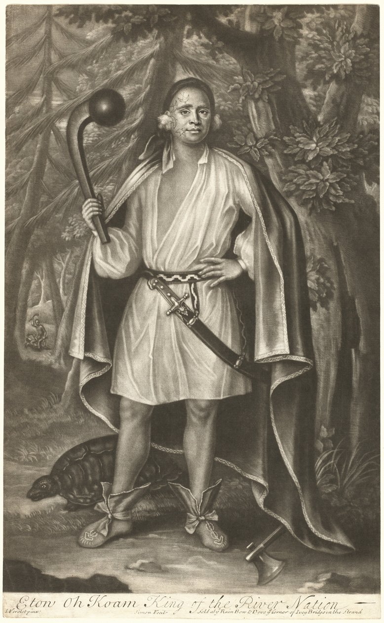 Etow Oh Koam, King of the River Nation av John Simon after John Verelst
