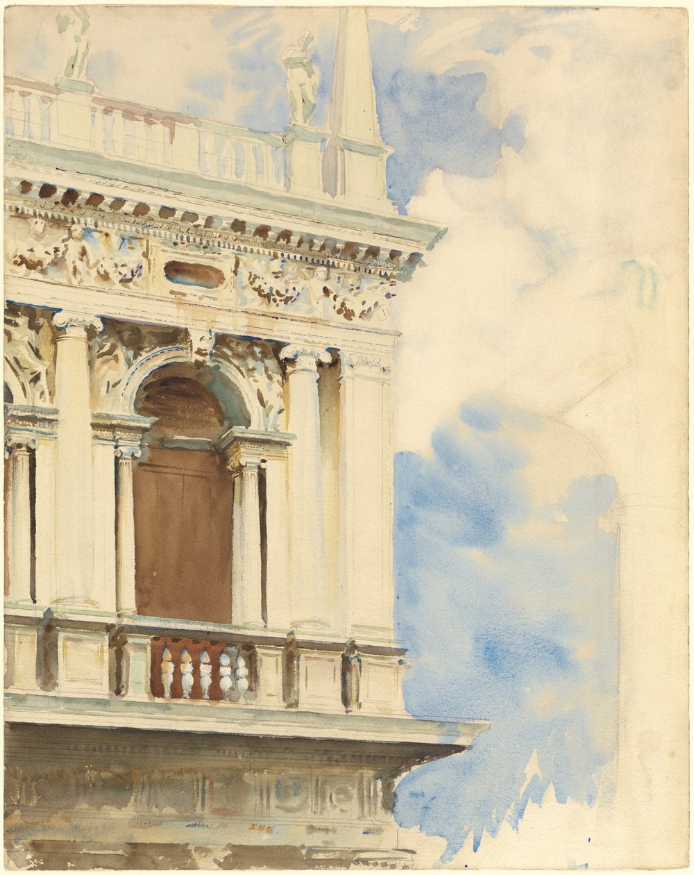 Et hjørne av biblioteket i Venezia av John Singer Sargent
