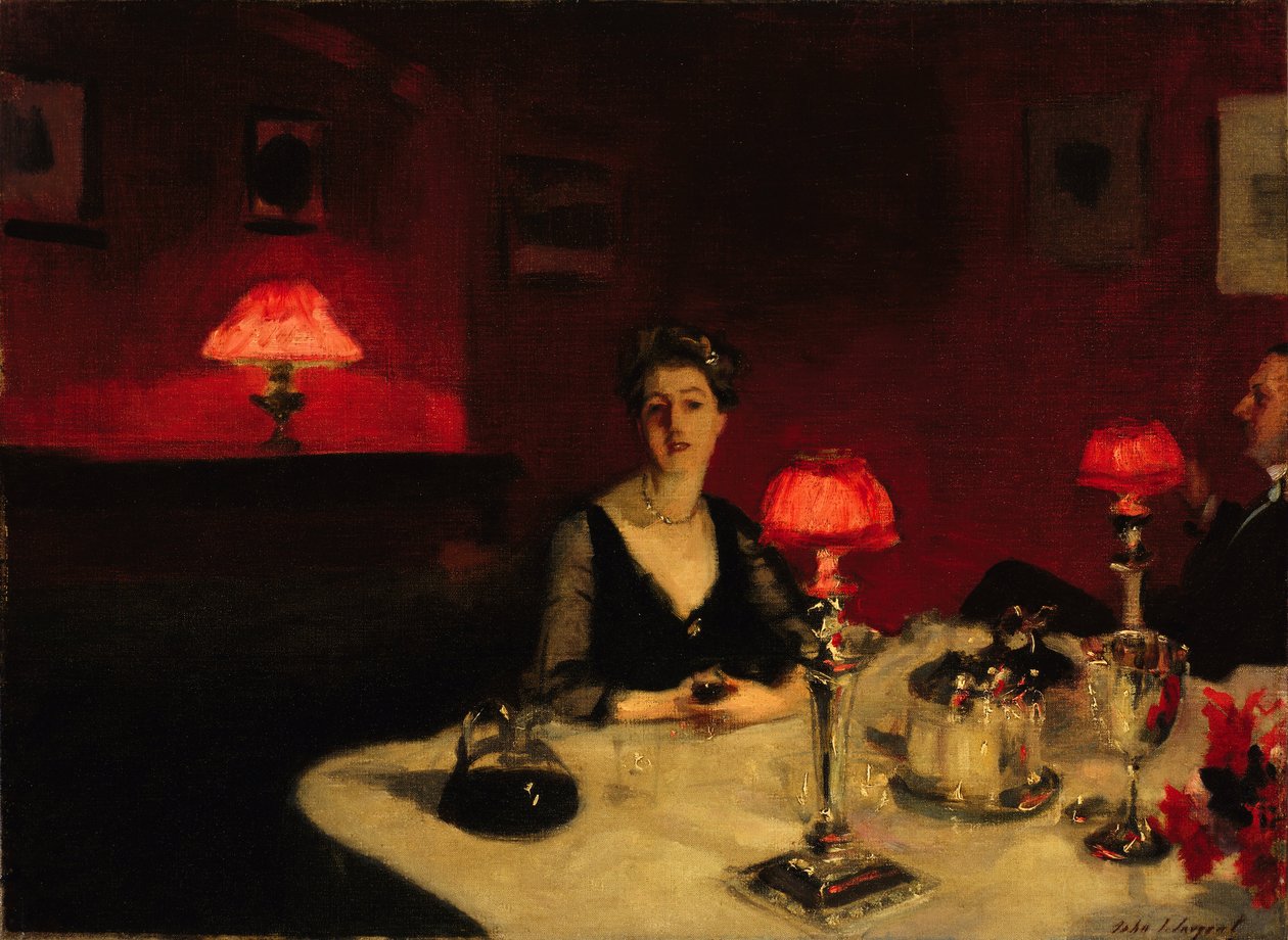 ""Et middagsbord om natten"" Peinture av John Singer Sargent (1856-1925) 1884 Fine Arts Museums of San Francisco Californie av John Singer Sargent