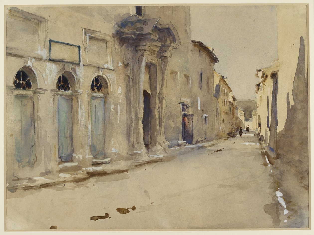 A Street in Spain (akvarell over grafitt med innslag av kroppsfarge) av John Singer Sargent