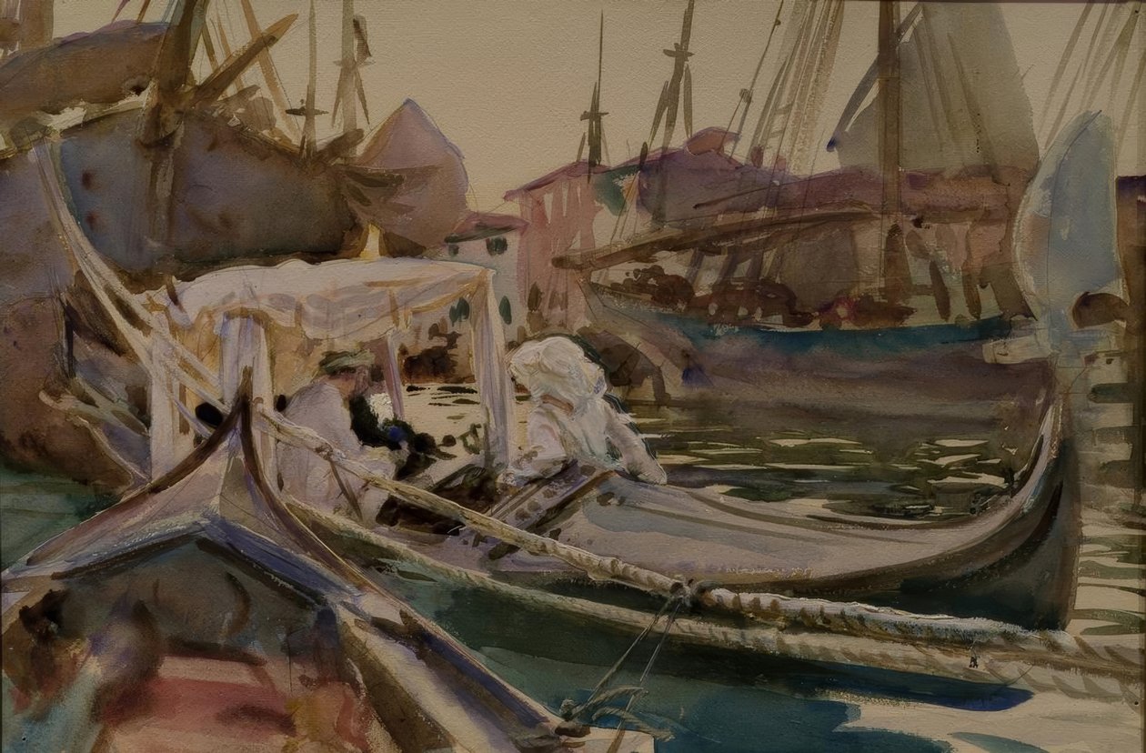 Mens du tegner på Giudecca av John Singer Sargent