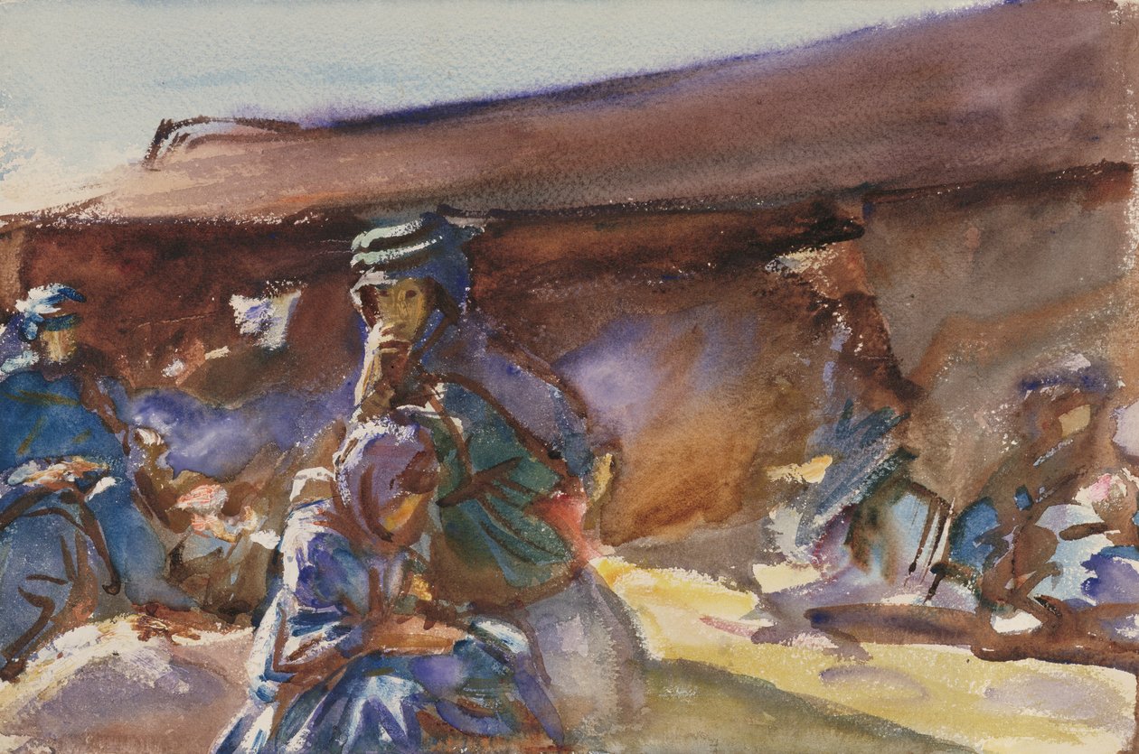 Svart telt (wc på papir) av John Singer Sargent