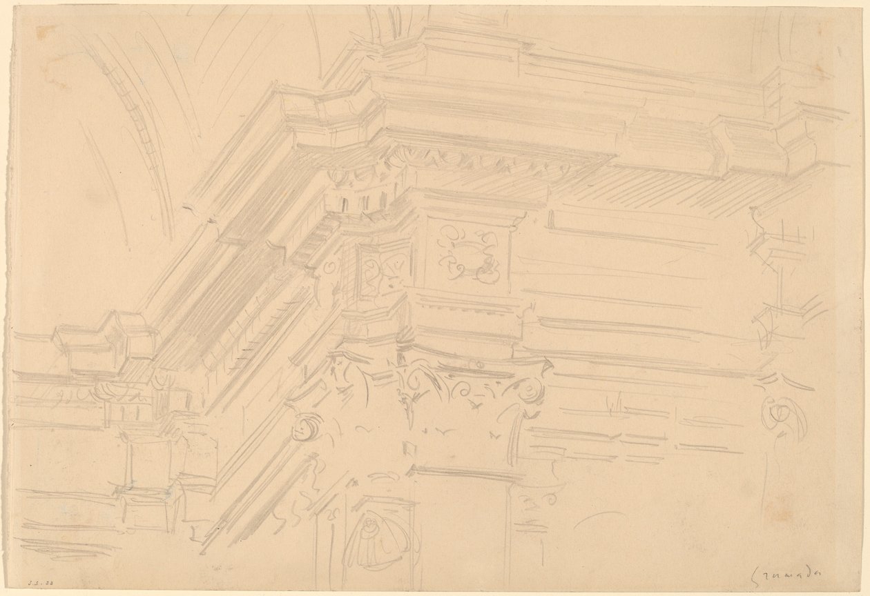 Royal Chapel Entablature, Granada av John Singer Sargent