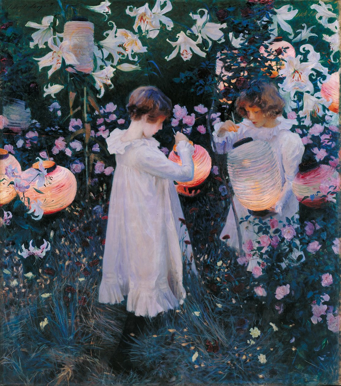 Nellik, lilje, lilje, rose av John Singer Sargent