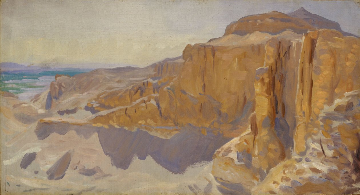 Klipper ved Deir el Bahri, Egypt, 1890-91 av John Singer Sargent