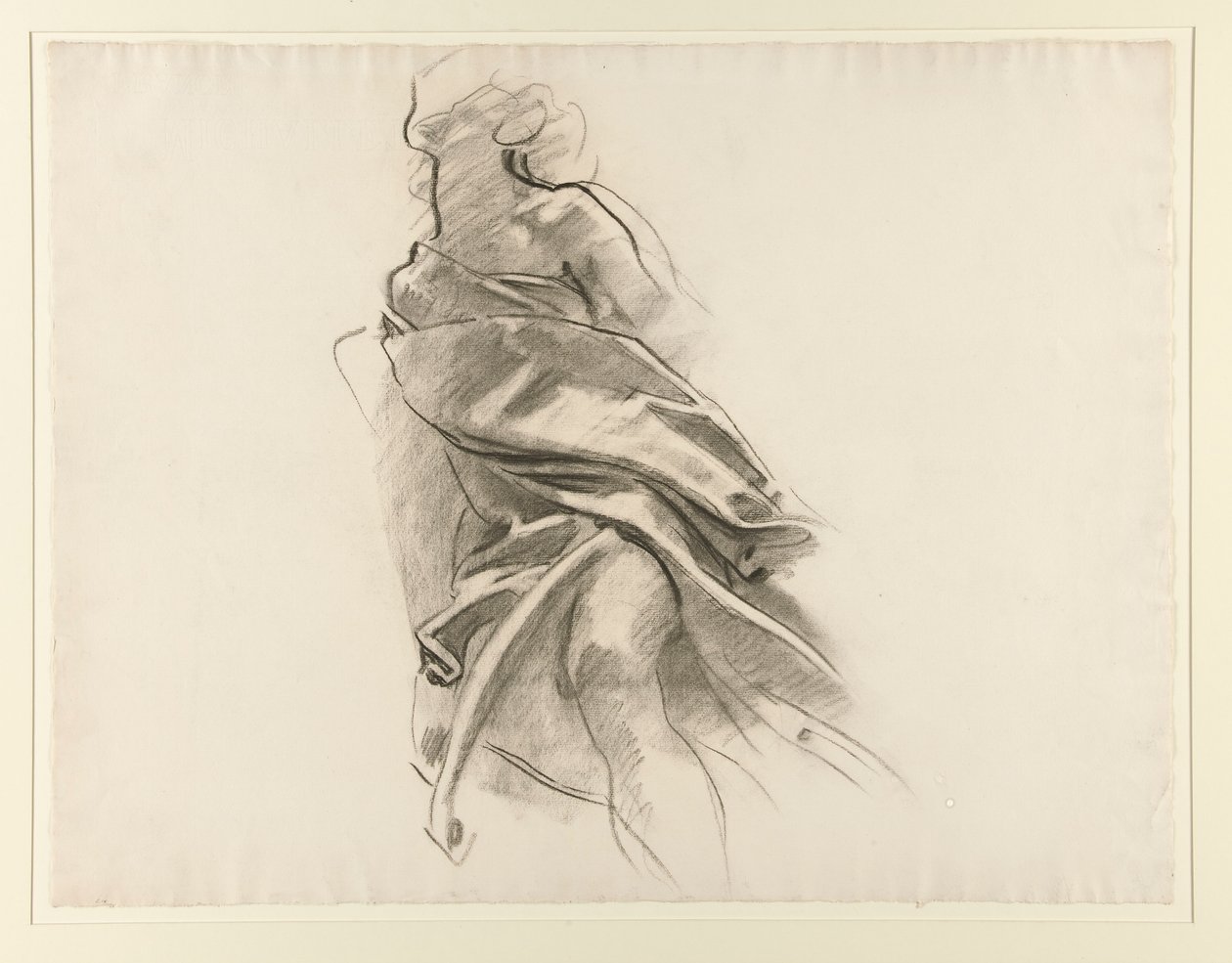 Detalj av draperi [Crayon study no. 5,14] av John Singer Sargent