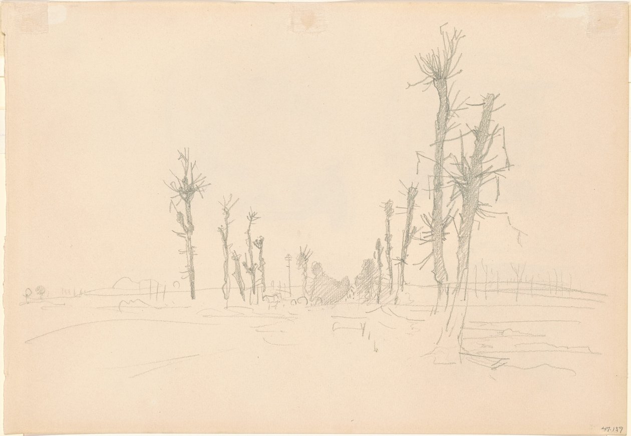 Ødelagt landskap [verso] av John Singer Sargent