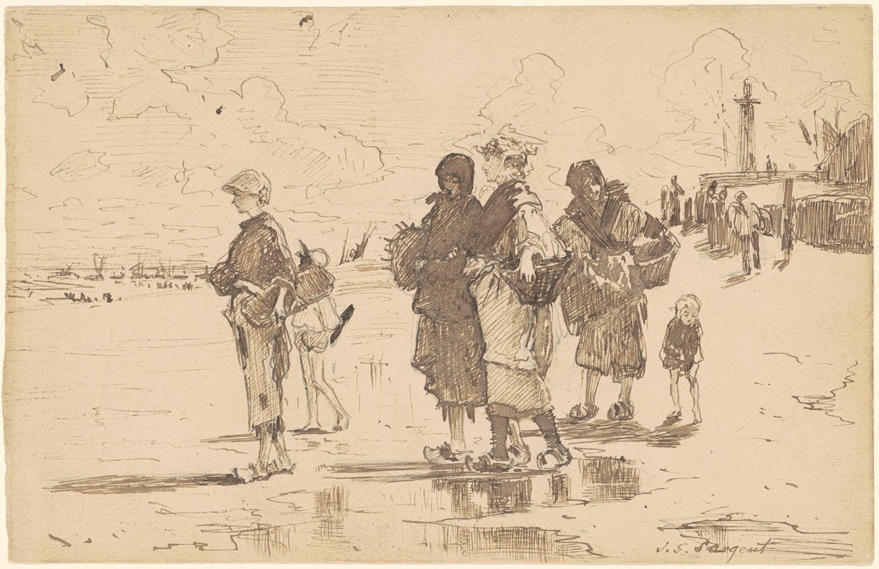 På vei ut for å fiske, eller sette ut for å fiske av John Singer Sargent