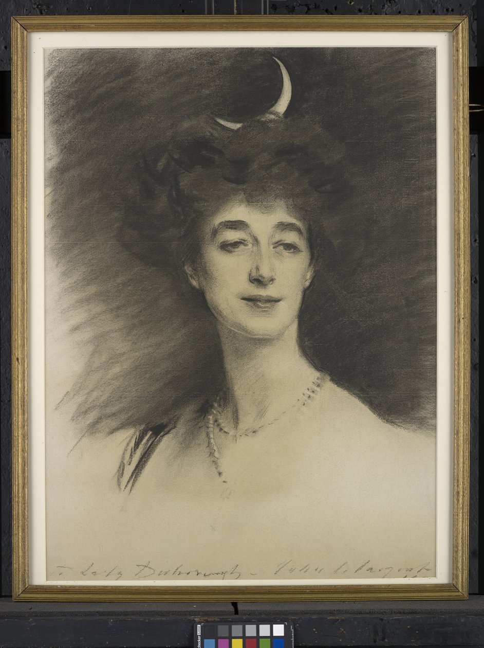 Ethel Anne Priscilla, kone til William Henry, 1st Baron Desborough, 1909 (kull på papir) av John Singer Sargent