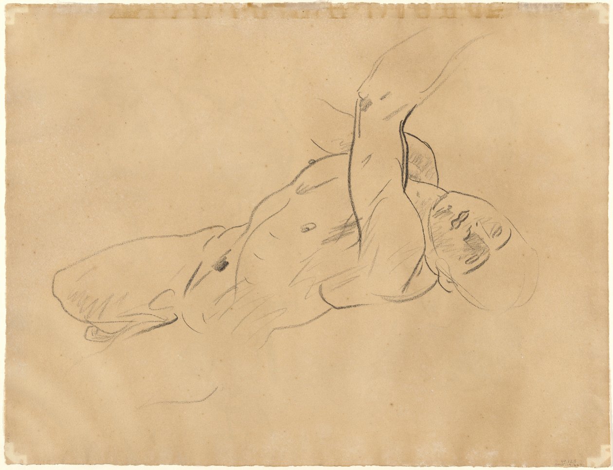 Fallende naken mann [verso], 1918-1919. av John Singer Sargent