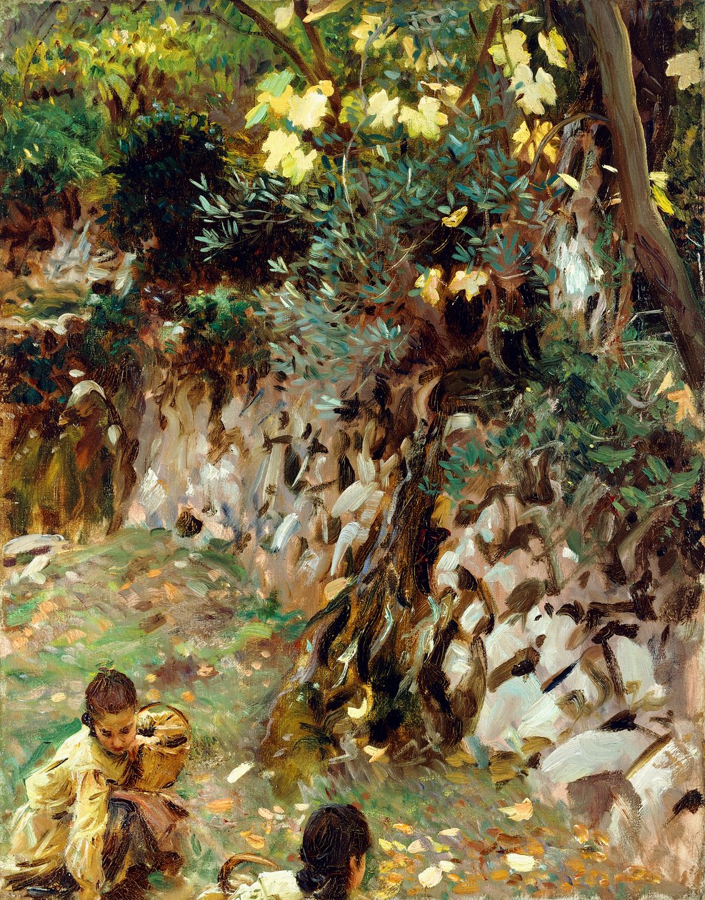 Girls Gathering Blossoms, Valdemosa, Mallorca, av John Singer Sargent