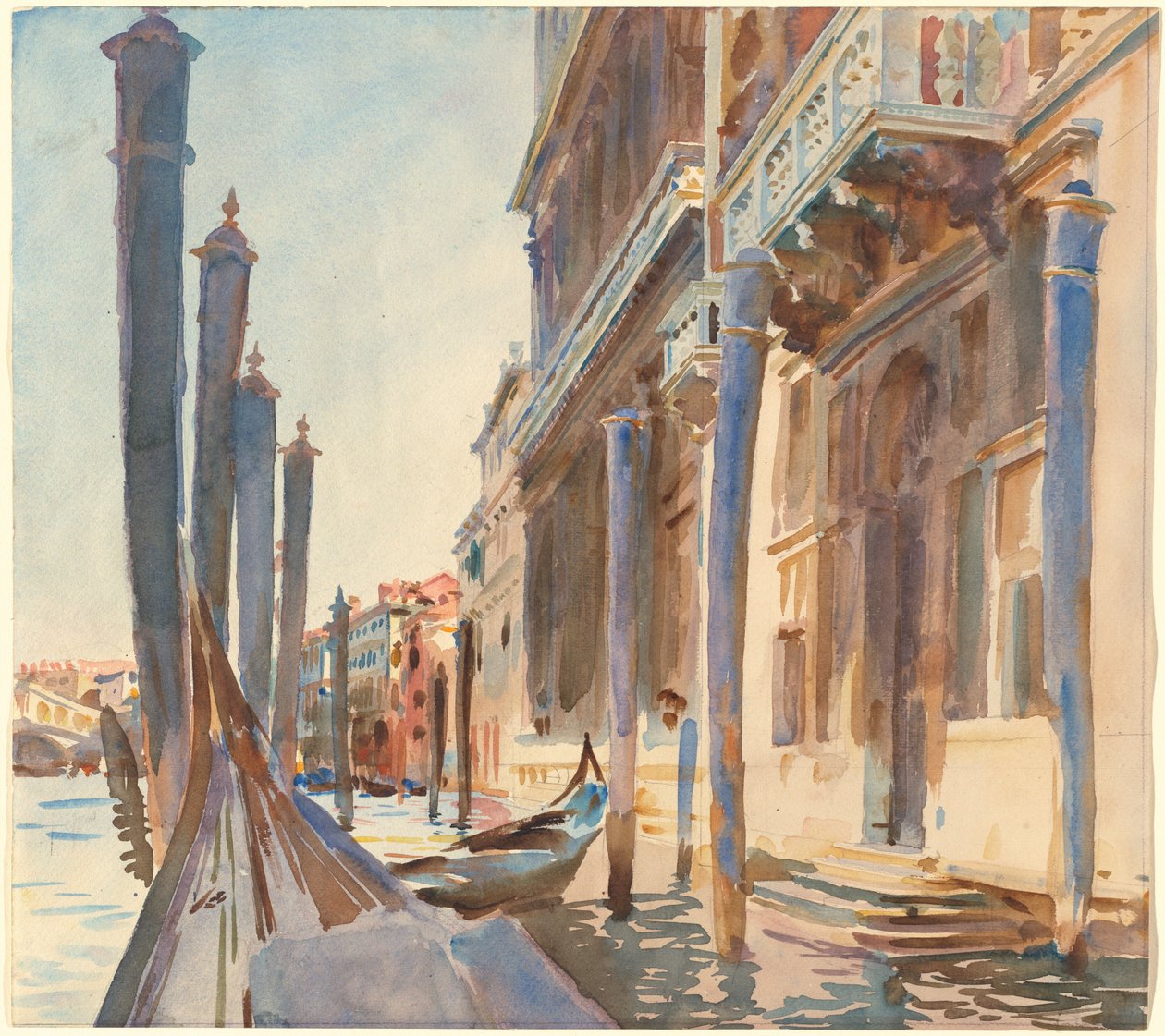 Gondolfortøyninger på Canal Grande av John Singer Sargent