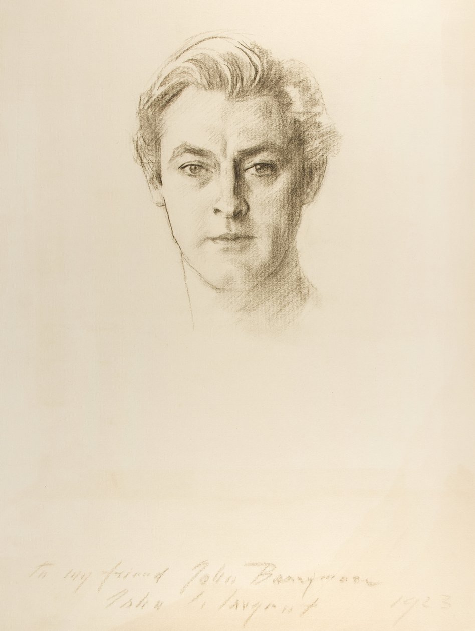 John Barrymore, 1923 (fargestift på papir) av John Singer Sargent
