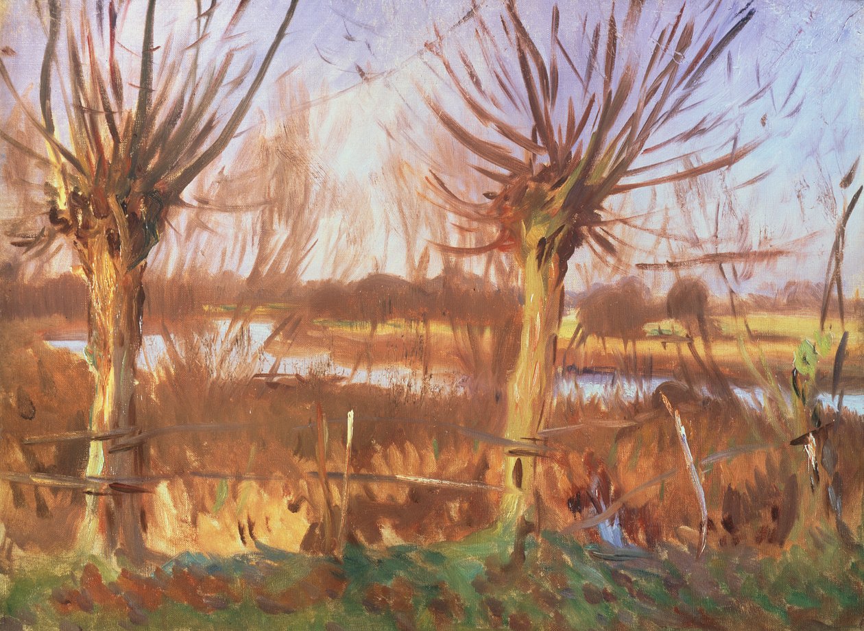 Landskap med trær, Calcot-on-the-Themsen av John Singer Sargent