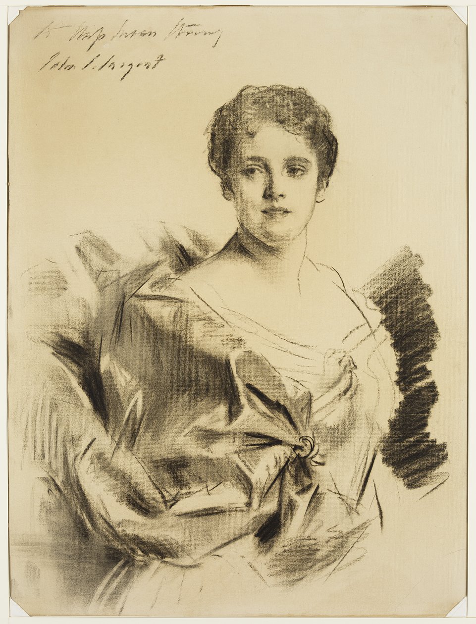 Frøken Susan Strong, mellom slutten av 1800- og begynnelsen av 1900-tallet (kull på kremfarget papir) av John Singer Sargent