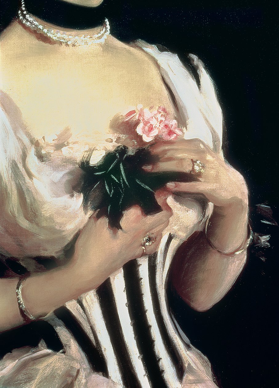 Mrs. Wilton Phipps, ca. 1884 (detaljer) av John Singer Sargent