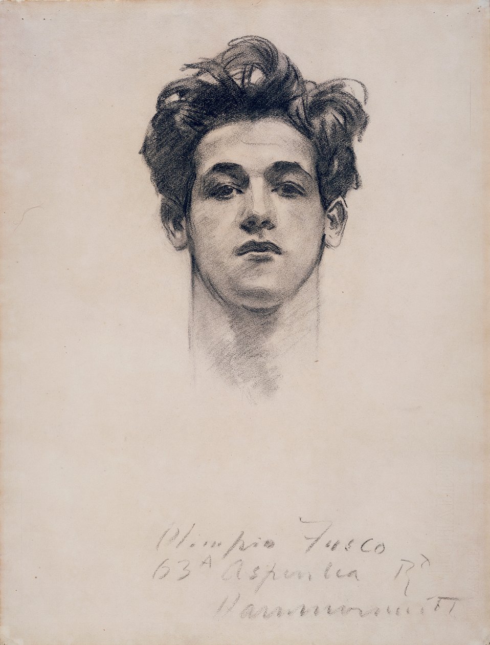 Olimpio Fusco, ca. 1900-10 (kull og stubbe på papir) av John Singer Sargent