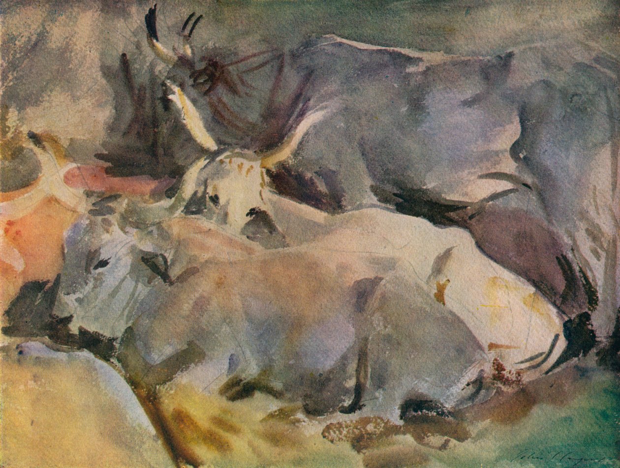 Okser ved Siena, c1910 av John Singer Sargent