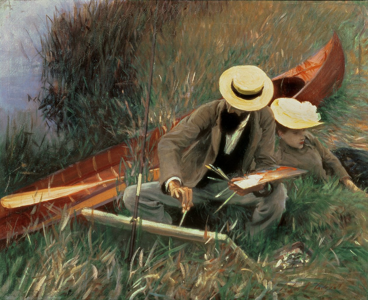 Paul Helleu skisserer sin kone, 1889 av John Singer Sargent