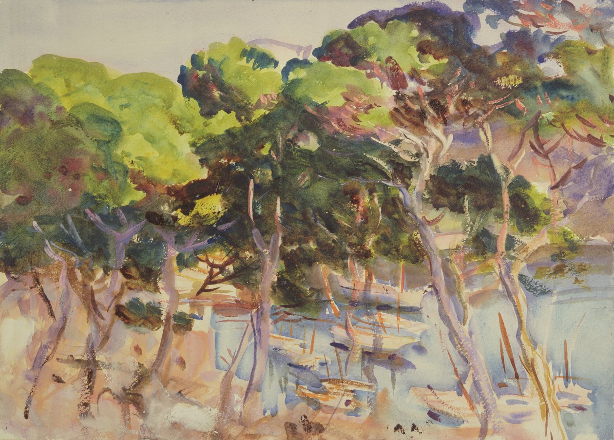 Port of Soller, 1907-08 (wc på papir) av John Singer Sargent