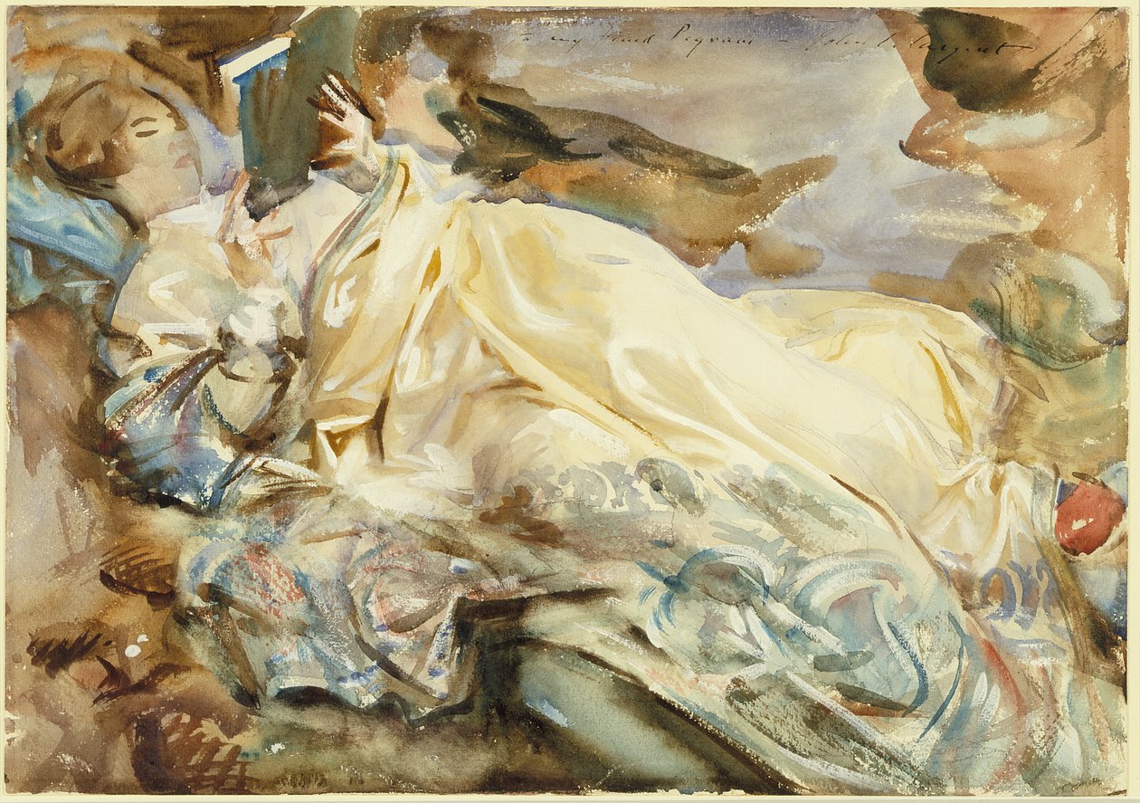 Rose-Marie Ormond leser iført et kasjmirsjal av John Singer Sargent