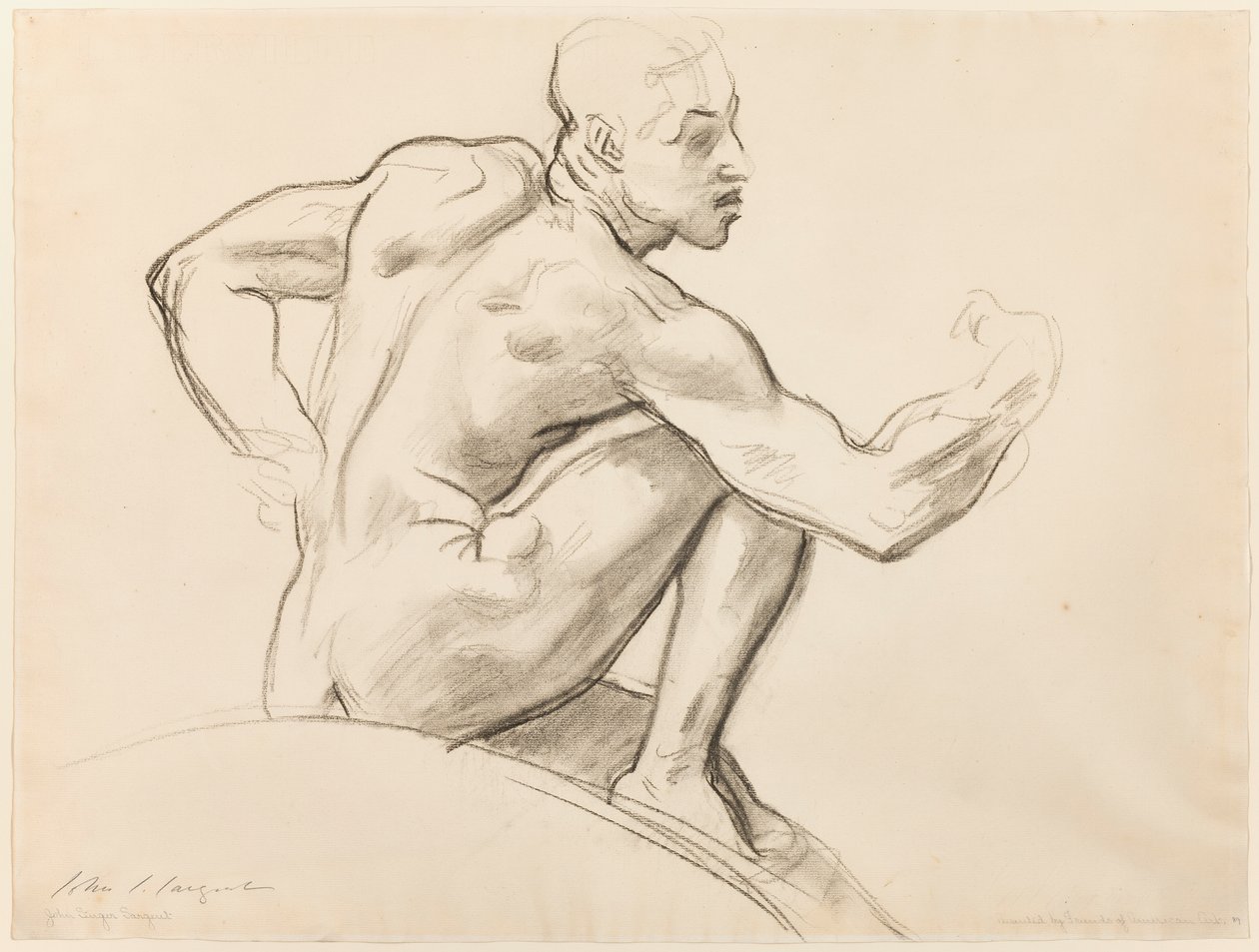 Sittende mannlig akt av John Singer Sargent