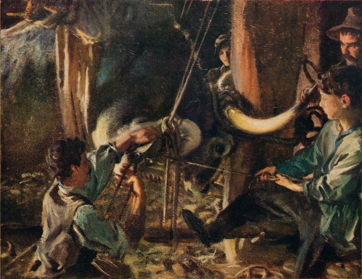 Shoeing the Ox, c1910 av John Singer Sargent