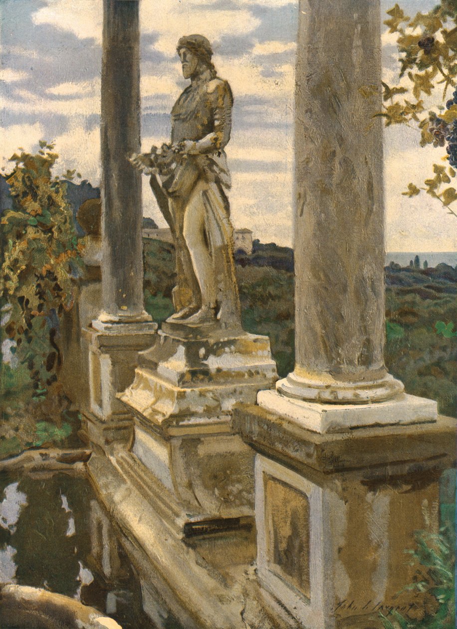 Statue av Vertumnus ved Frascati, 1907, c1930. av John Singer Sargent