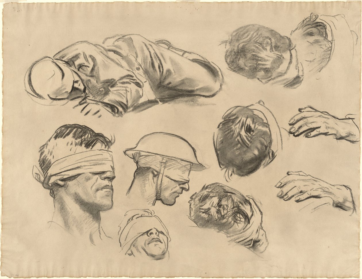 Studier for "Gassed" av John Singer Sargent