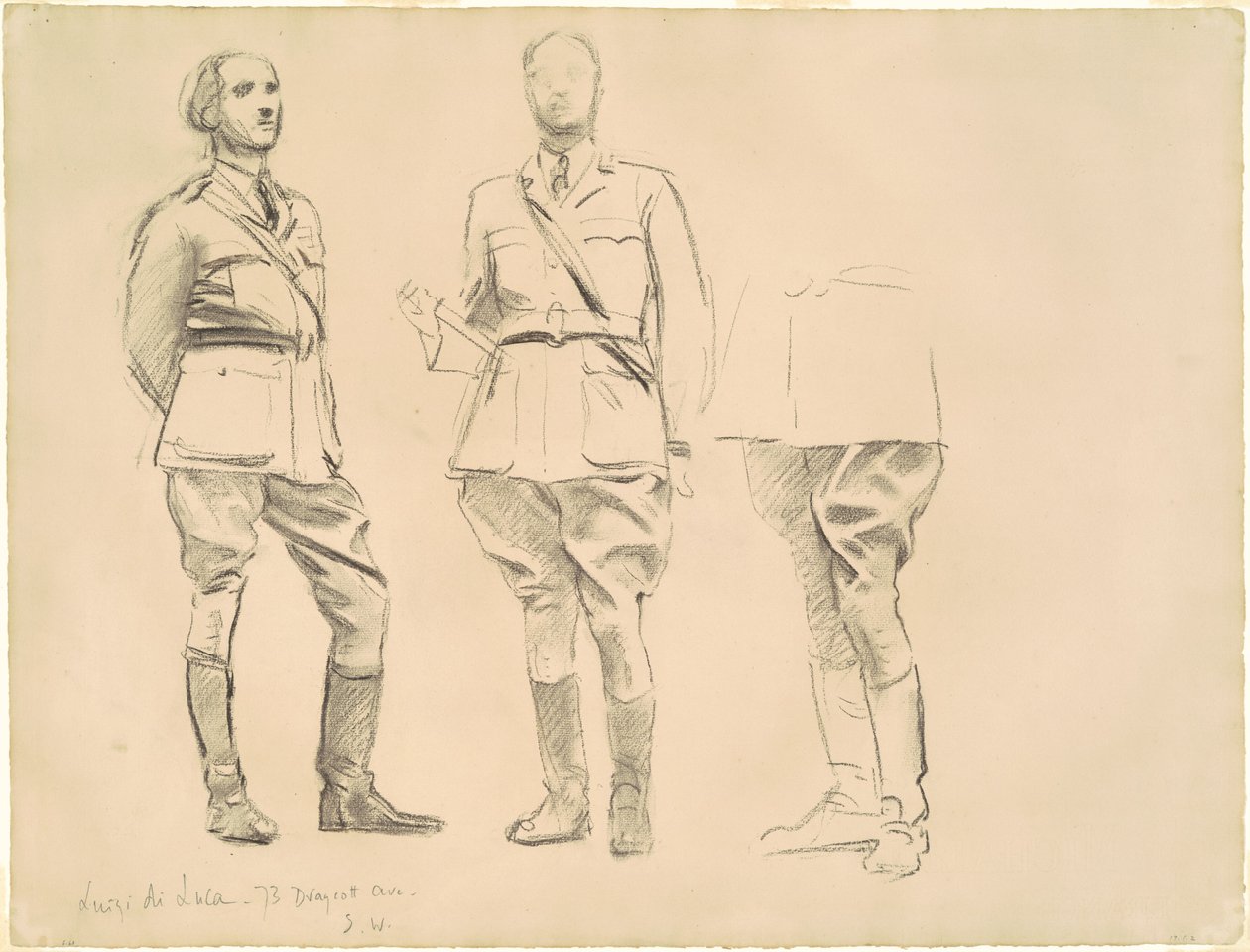 Studier for "Generaloffiserer fra første verdenskrig" av John Singer Sargent