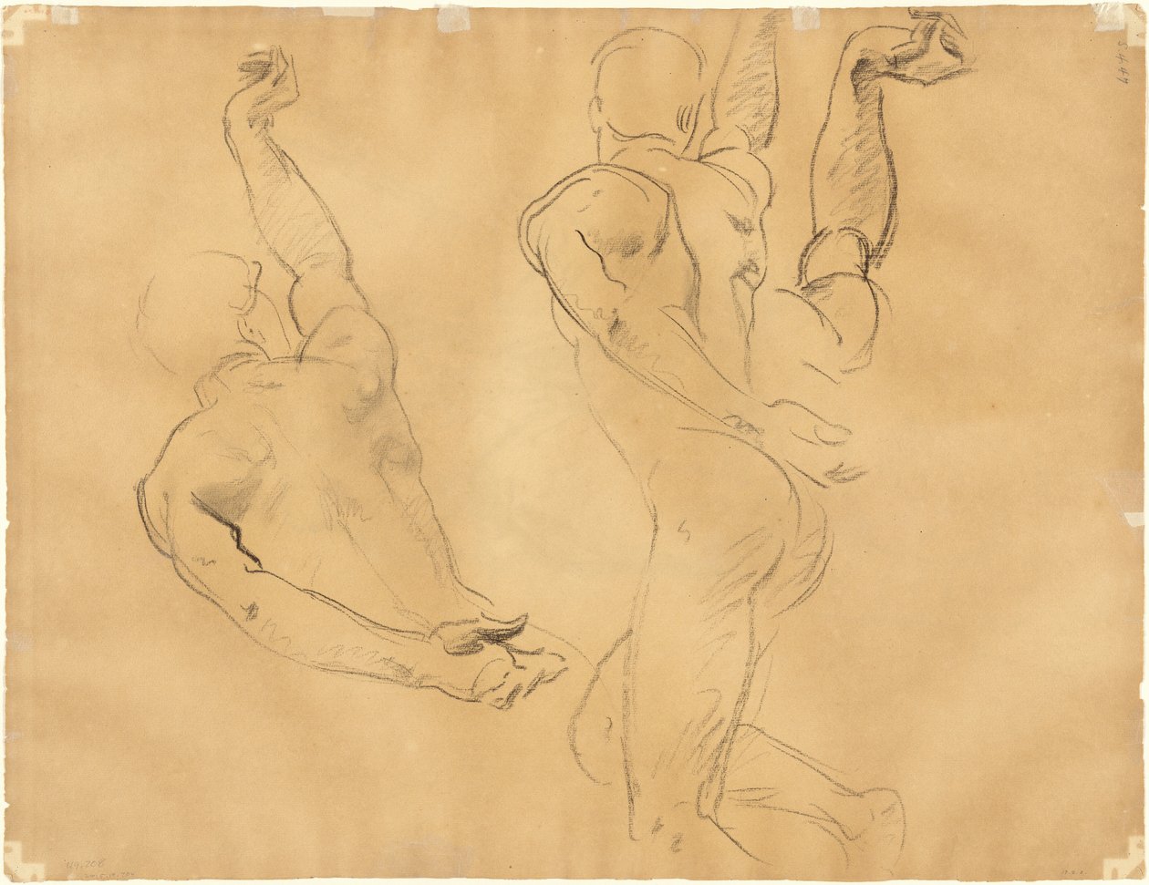 Studier av mannlige nakenbilder [verso], 1918-1919. av John Singer Sargent