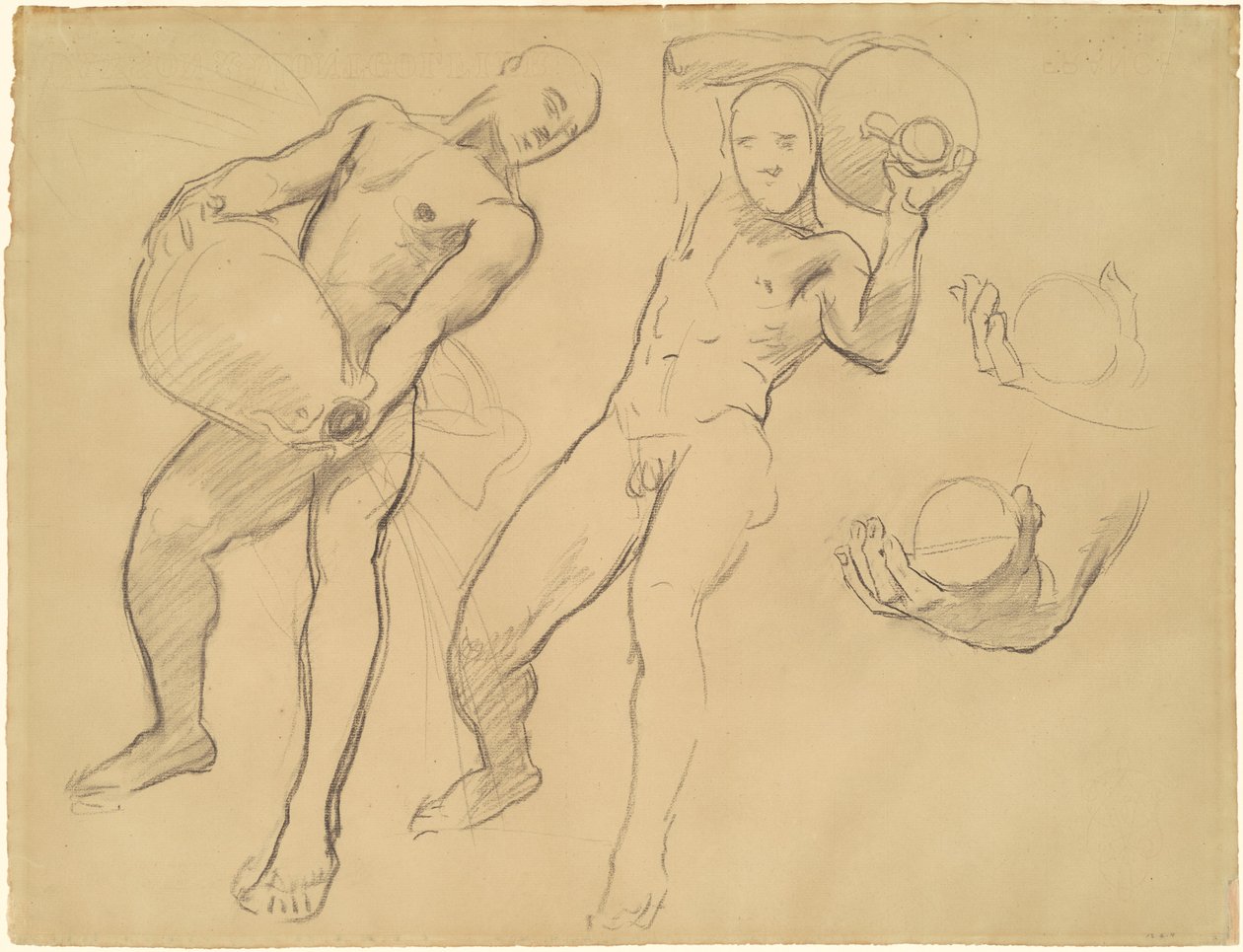 Studier av Notus for "The Winds" av John Singer Sargent