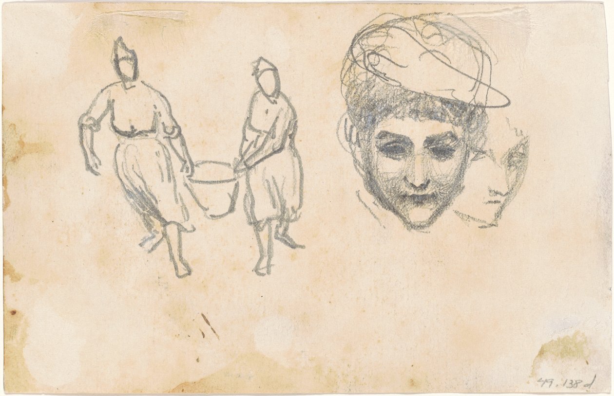 Studier av bønder [verso] av John Singer Sargent