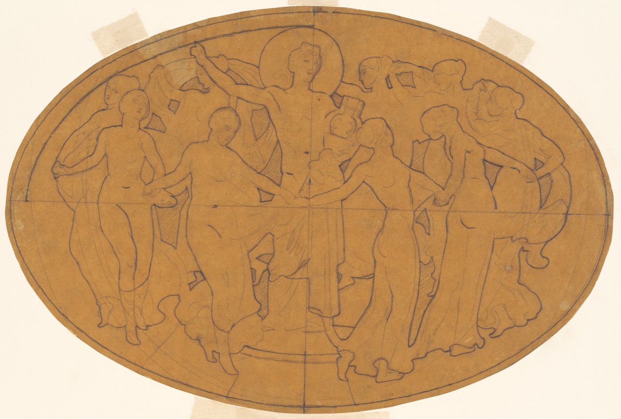 Studie for "Apollo og musene" av John Singer Sargent