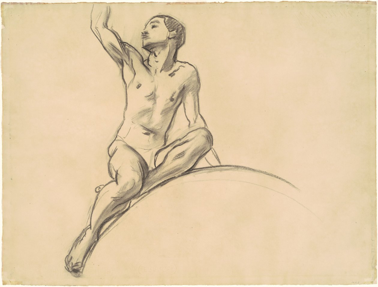 Studie for figur over musikk, 1919-1920. av John Singer Sargent