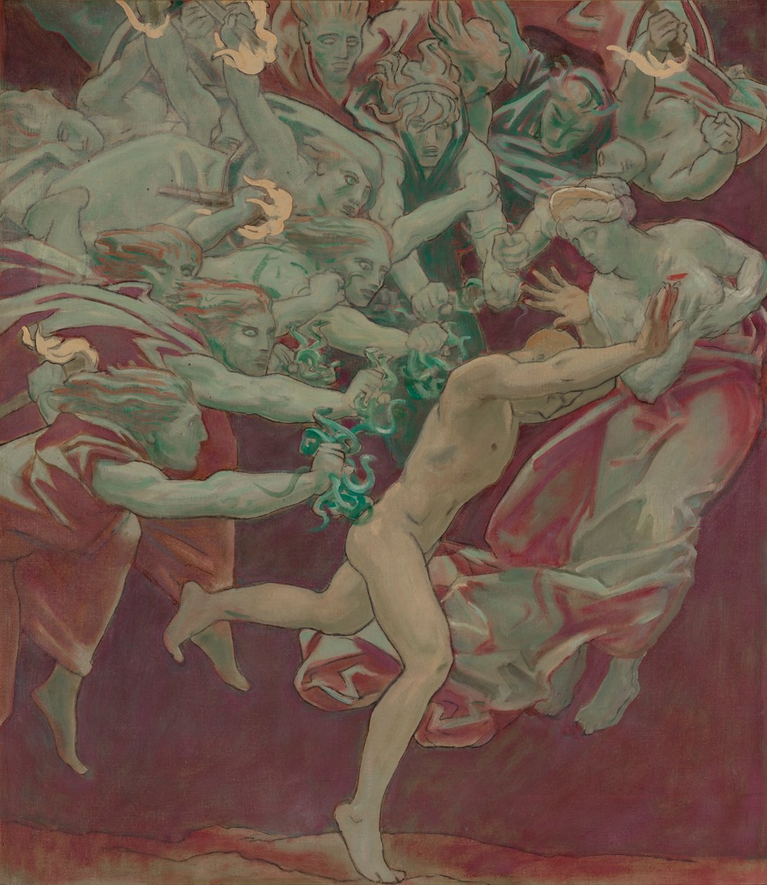 Studie for Museum of Fine Arts, Boston, Murals: Orestes and the Furies av John Singer Sargent