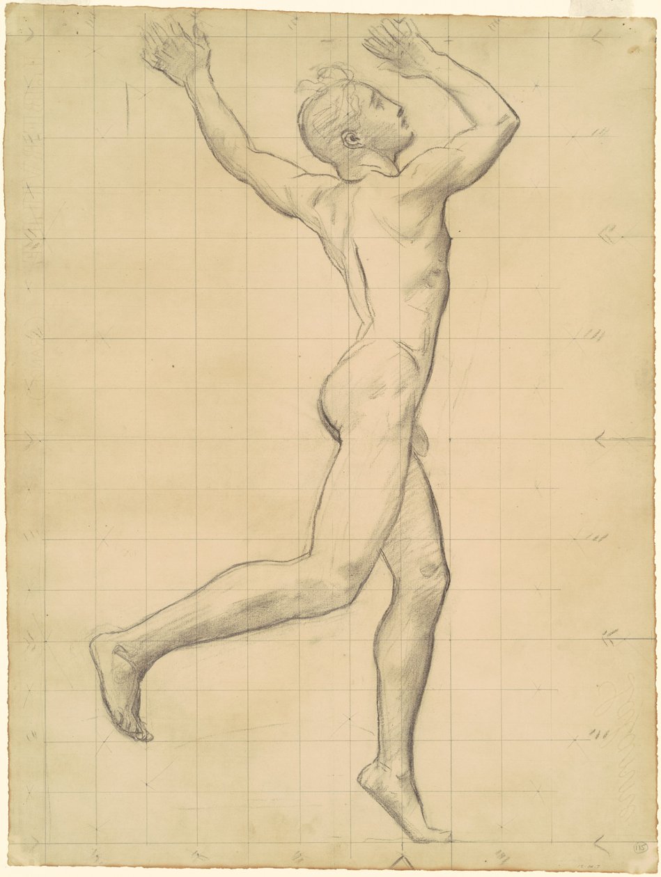 Studie av Apollo for "Apollo og Daphne" av John Singer Sargent
