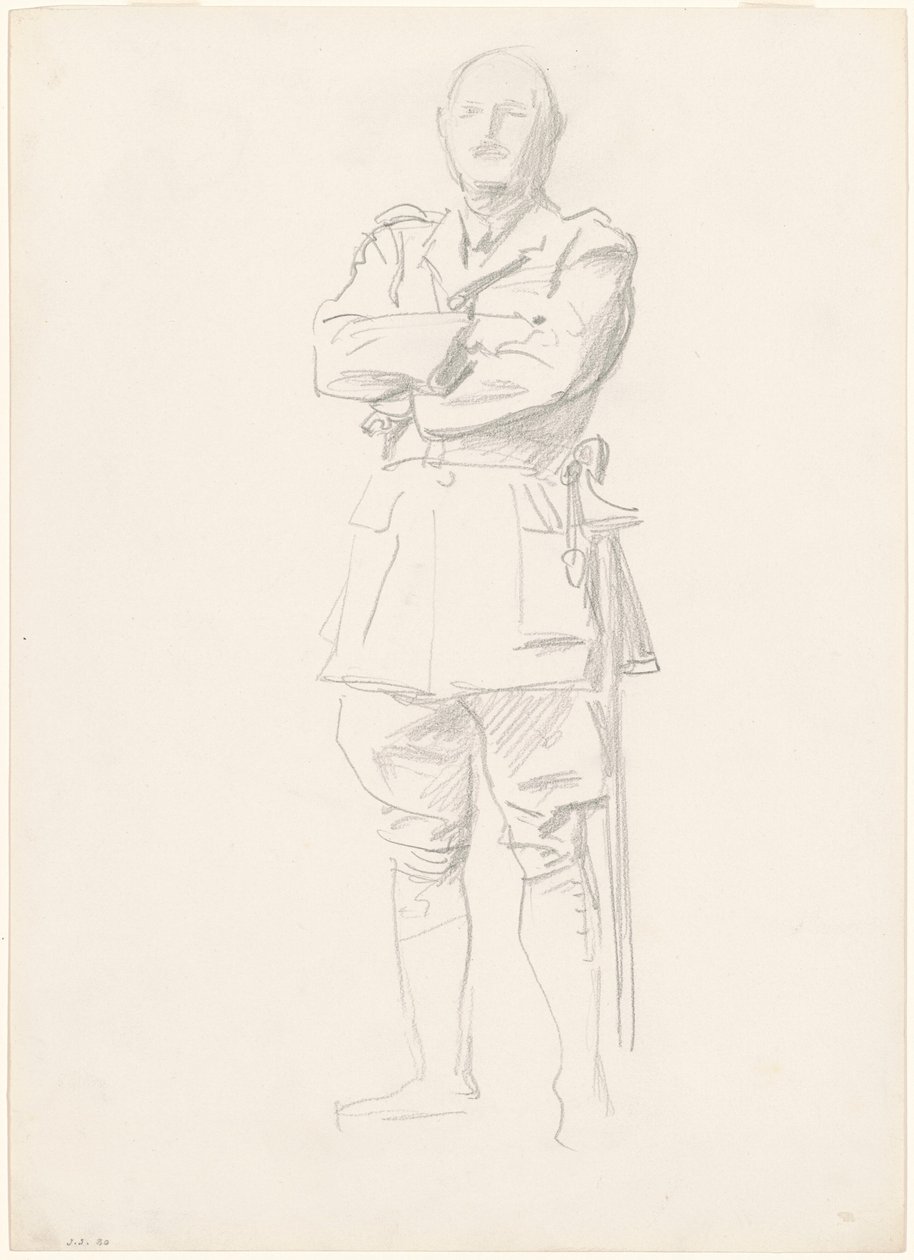 Studie av general Louis Botha for generaloffiserer fra første verdenskrig, 1920-1922. av John Singer Sargent