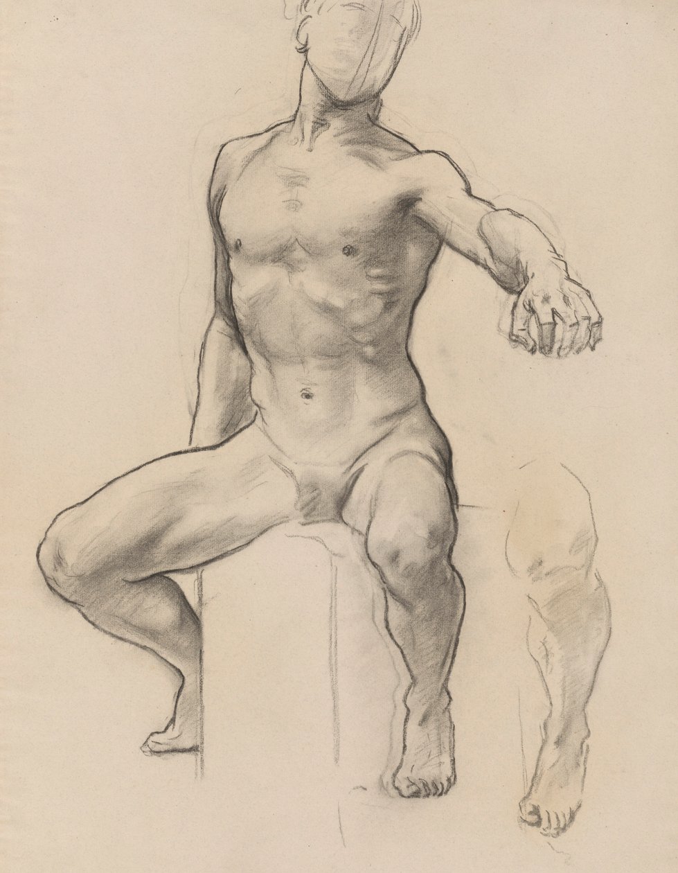 Studie av Perseus for Perseus på Pegasus Slaying Medusa, veggmaleri, Stairway, Museum of Fine Arts, Boston [?] av John Singer Sargent