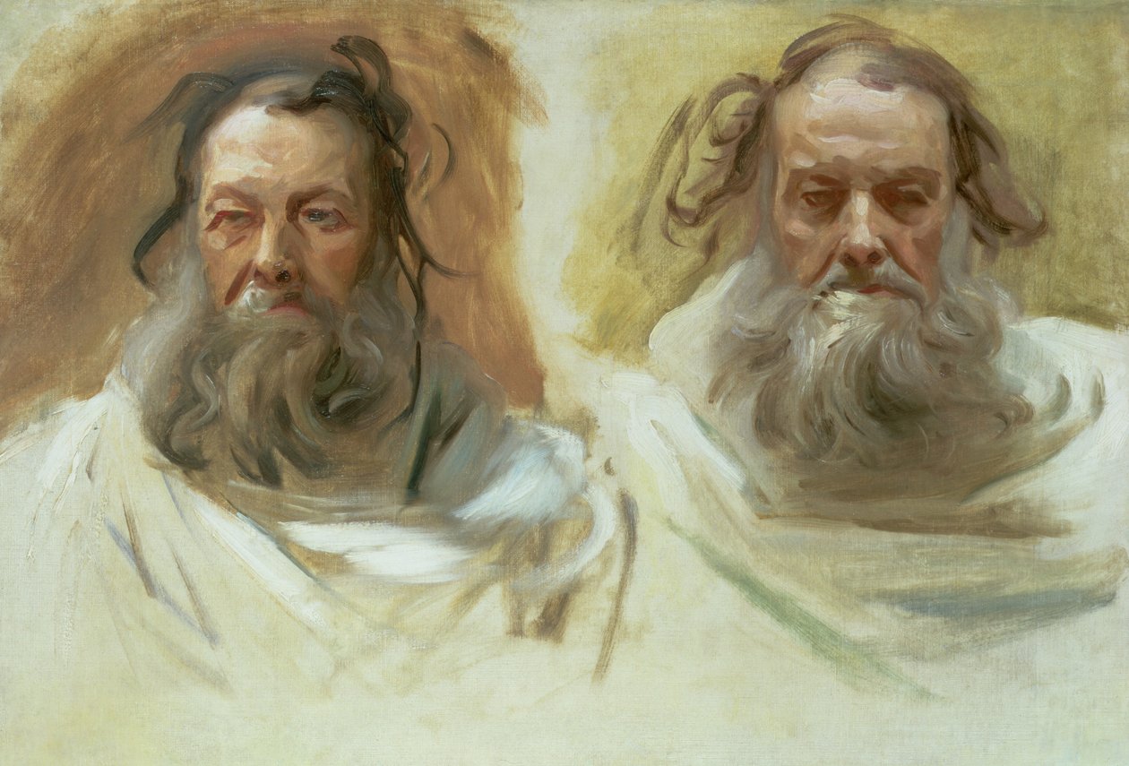 Study of Two Heads: The Prophets, ca. 1892 av John Singer Sargent