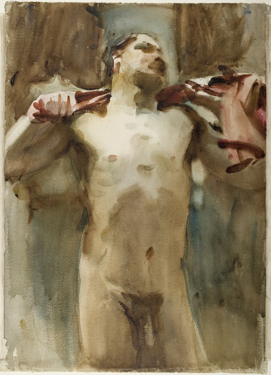 Studie av en mannlig nakenfigur av John Singer Sargent