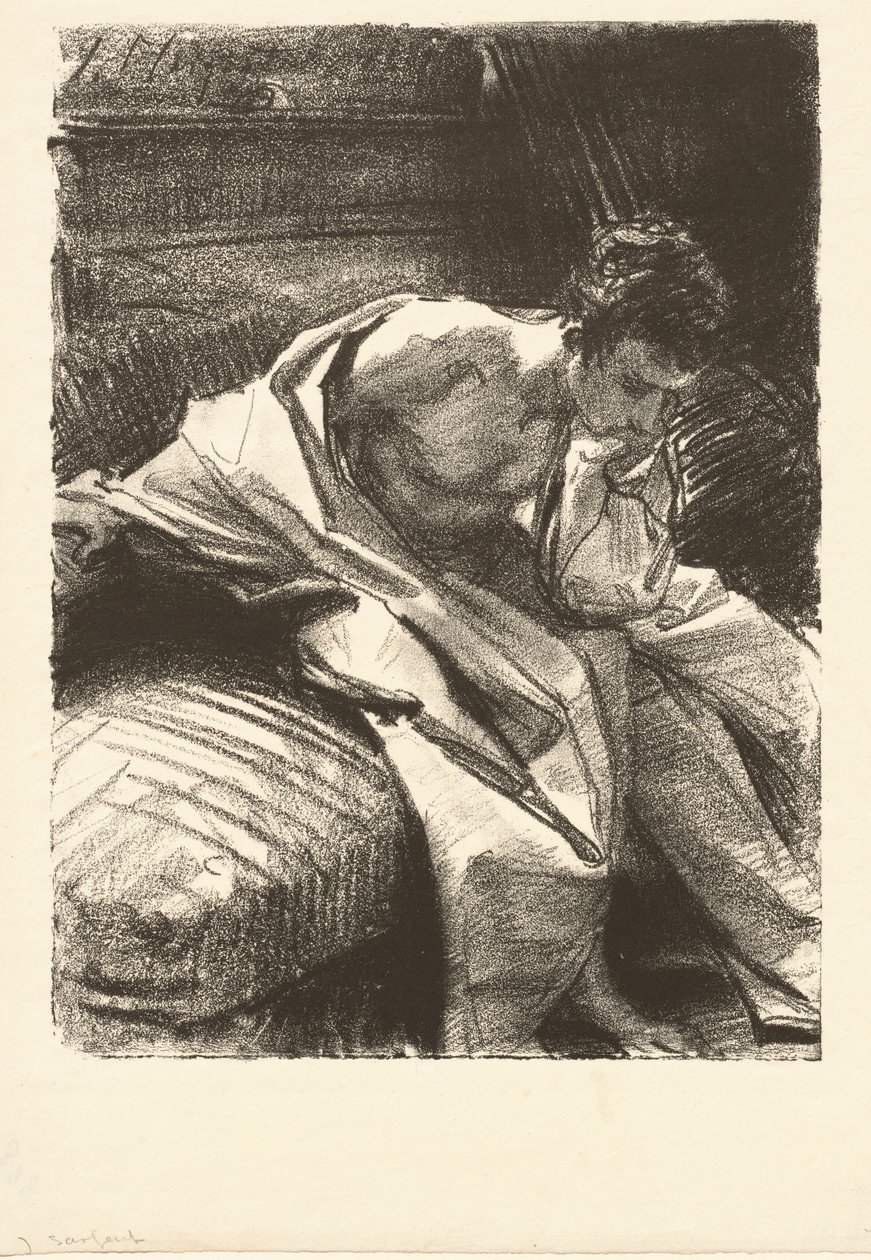 Studie av en sittende mann, 1895. av John Singer Sargent