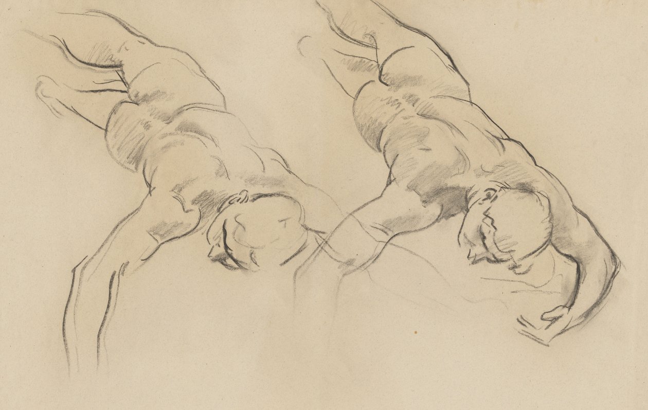 Studie av en av horene (tredje figur fra venstre, rotert) til Apollo i sin vogn med horene, veggmaleri, trappeoppgang, Museum of Fine Arts, Boston av John Singer Sargent