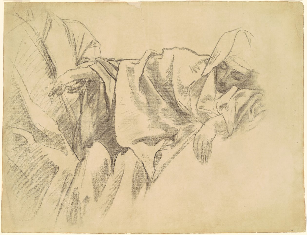 Studie av korsfestelsen for "Femten mysterier i rosenkransen" av John Singer Sargent