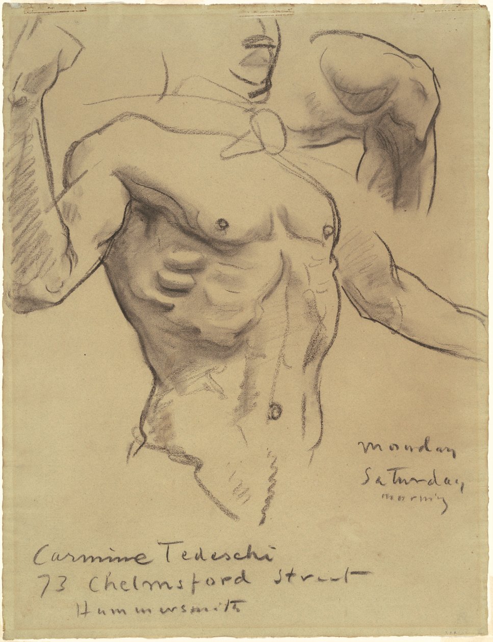 Studie av oppstandelsen for "Femten mysterier i rosenkransen" av John Singer Sargent