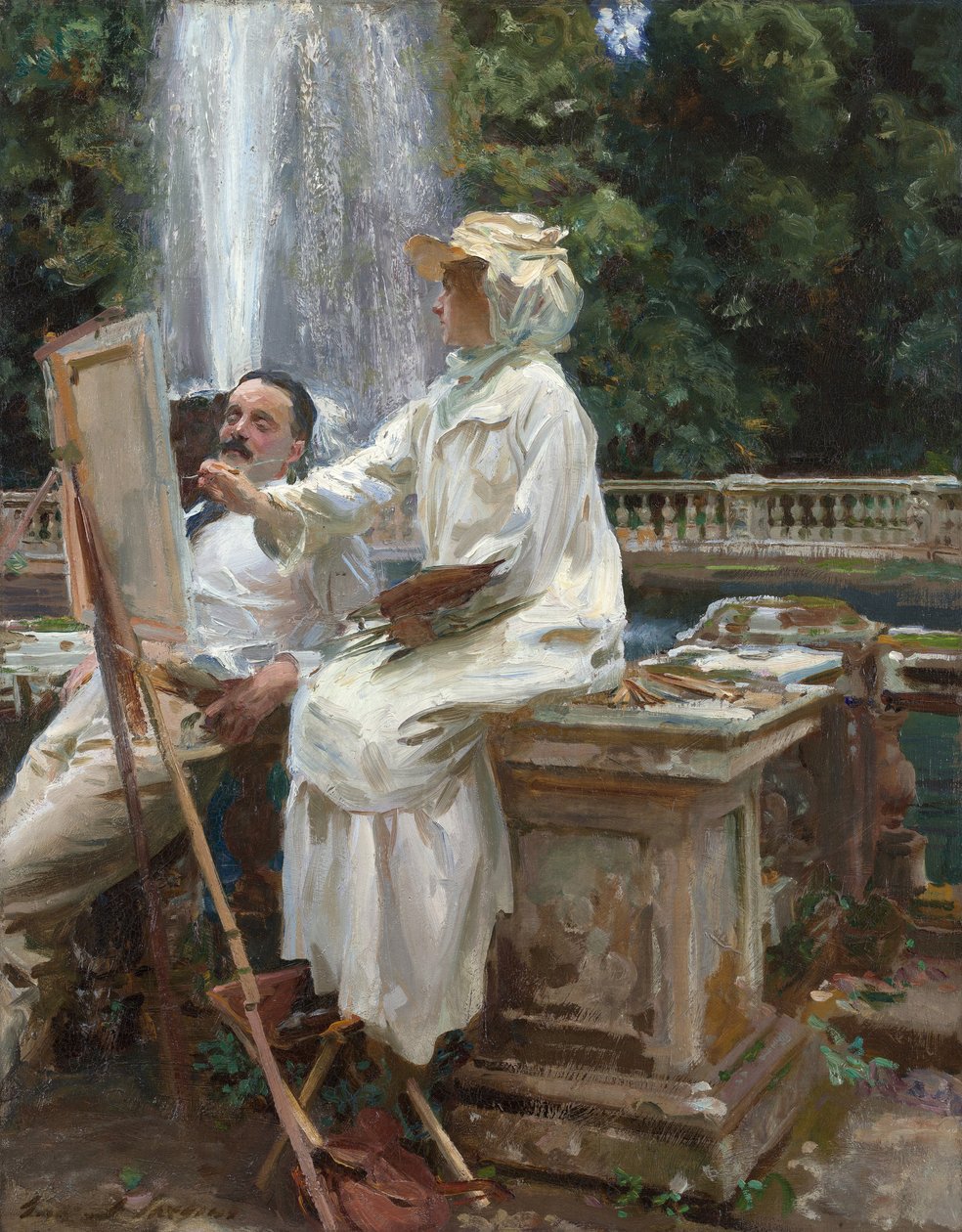 Fontenen, Villa Torlonia, Frascati, Italia av John Singer Sargent