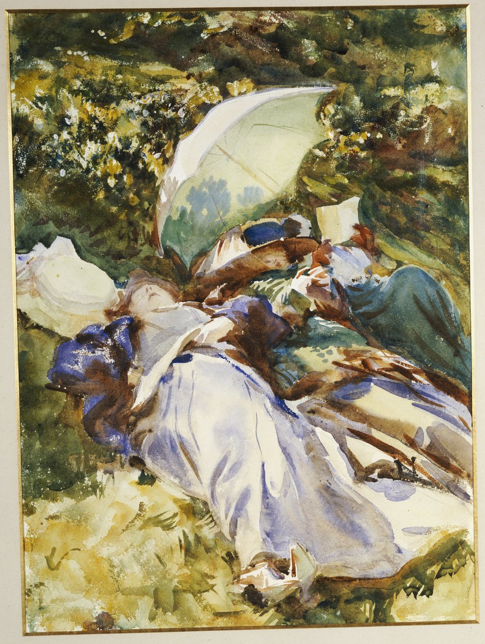 Den grønne parasollen, ca. 1910 av John Singer Sargent